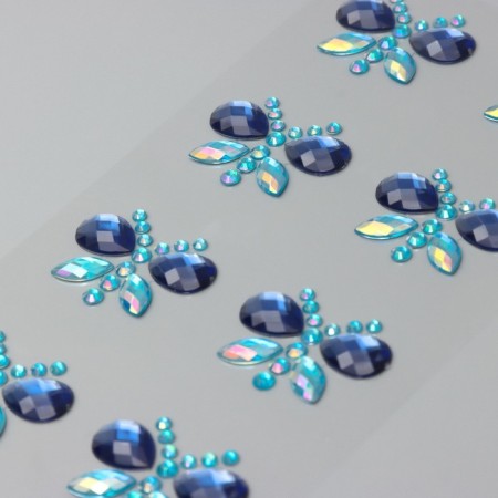 Stick plastic rhinestones "Bright butterflies" mix 10x23 cm-4