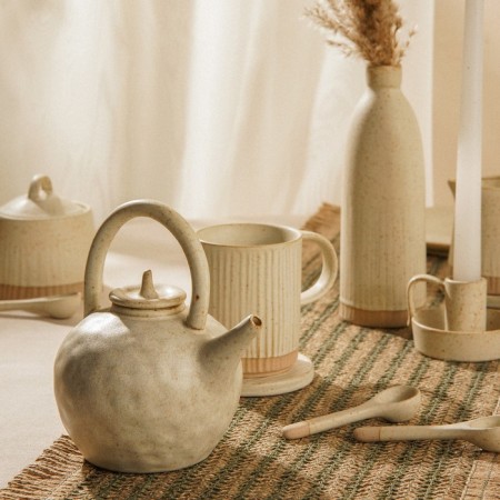 Teapot of ceramic ceramic SL Home "Vento", 650 ml, 15 × 12 × 16.5 cm, beige color-8