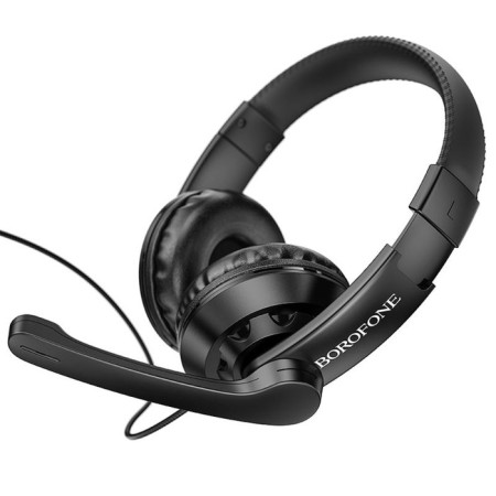 Headphones Borofone BO102, game, invoices, microphone, 3.5 mm, 1.2 m, black-2