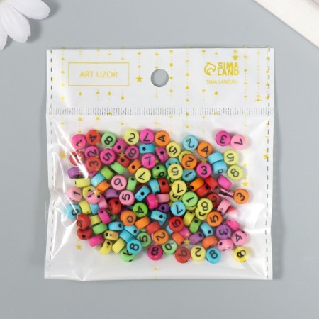 Beads for creativity plastic "Multi -colored numbers" set of 20 g 0.7x0.7 cm-5