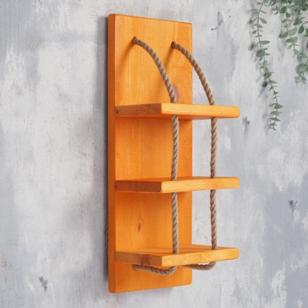 Wooden shelf for 3 bottles, 50x20x14 cm-1