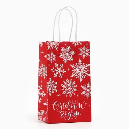 Gift package "Snowflakes", white craft, 12 x 21 x 9 cm, New Year-1