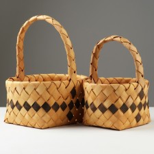 Set of wicker baskets, 26x23xh13/30 cm, 20x17xh12/23 cm, 2 pcs, sequoia