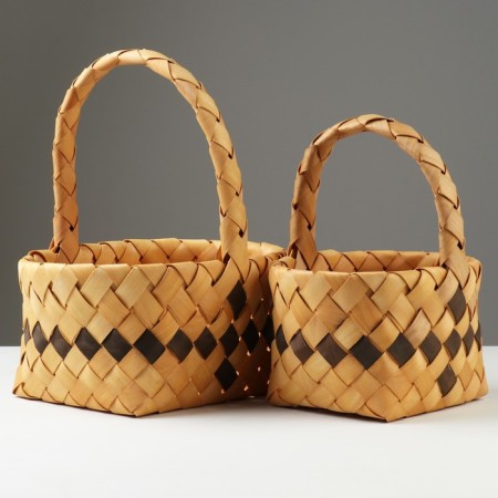 Set of wicker baskets, 26x23xh13/30 cm, 20x17xh12/23 cm, 2 pcs, sequoia