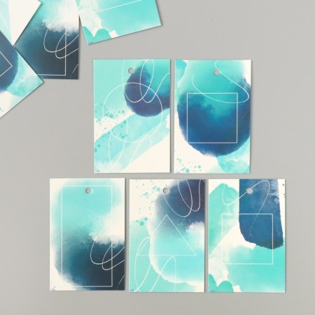 Cardboard Biro "Minimalism. Ocean" set of 10 pcs (5 types) 4x6 cm
