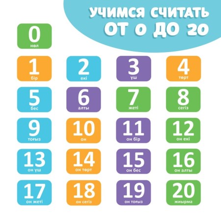 The training book "Learning the numbers", Kazakh, 20 p.-2
