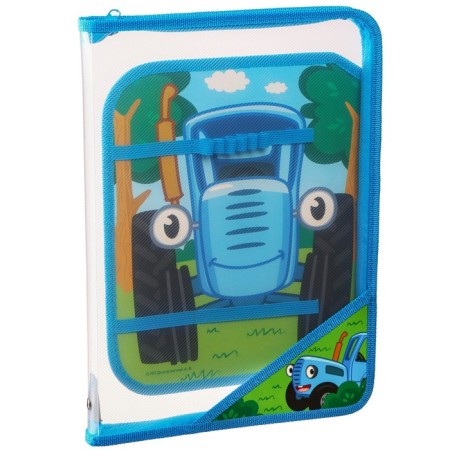 Plastic A4 folder, at lightning, blue tractor-5