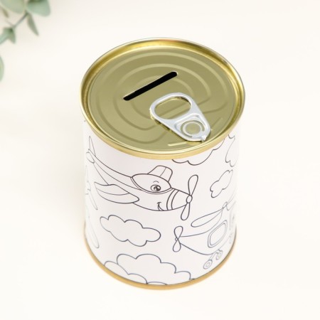 Pigger Bank Metal Children's Painting "Aviation"-4