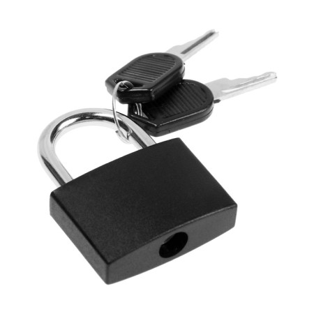 The castle of a hinged suitcase, medium, 30x42 mm, black