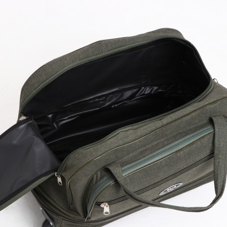 Road bag on wheels, a lightning department, with an increase, an outer pocket, khaki color-5
