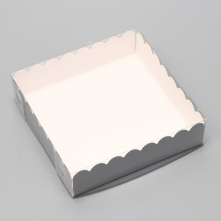 Box for cookies, silver, 12 x 12 x 3 cm-2