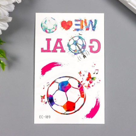 Tattoo on the body color "football" 12x7.5 cm