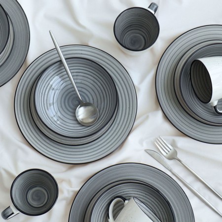 Elrington ceramic dishes. Graphite breeze ", 16 items-1