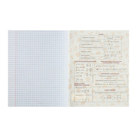 Subject note Calligrata Top "Anime", 48 sheets in the algebra cage, with reference material, covered cardboard, block offset-3