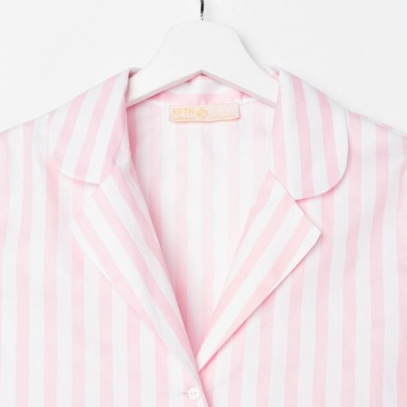 Women's shirt KAFTAN "Beautiful", white/pink color, size 40-42-1