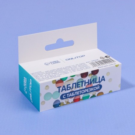 A tabletire with a tablet cut, 8.5 × 4 × 2 cm, 1 section, color mix-4