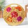 Board cutting and serving round kitchen "Zhostovskaya painting", 25.5 cm