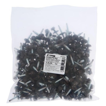 Self-tapping screws Krep roof tundra with a drill 4.8x28 mm, dark brown 1 kg-1