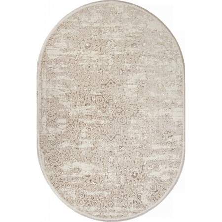 Oval carpet Valentis mikonos, size 200x290 cm, color Cream/kahve