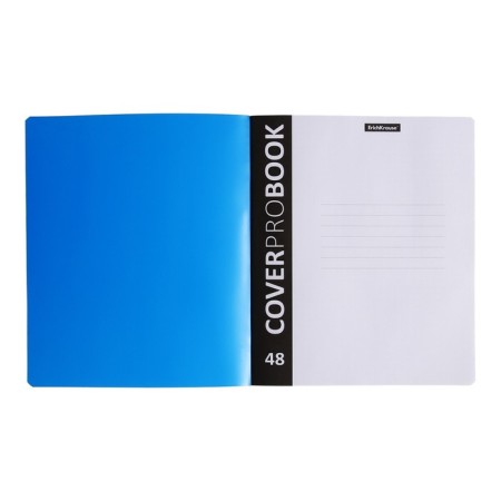 Notebook A5+, 48 sheets in the Erichkrause "Neon" cage, a plastic cover with a "sand" texture, an offset unit, a whiteness is 100%, blue-1