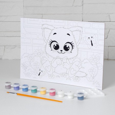 Picture on numbers for children "Kitten", 20 x 28.5 cm-2