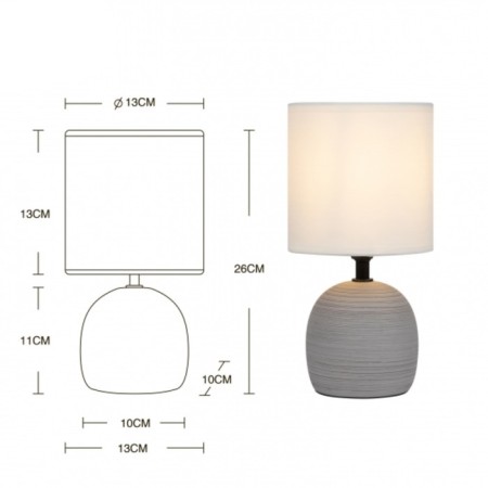 RIVOLI SHERON 1CHA14, 40 W Cramics Table lamp with a lampshade-6