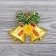 Christmas tree decoration "Bells with flower" 8x6 cm, gold
