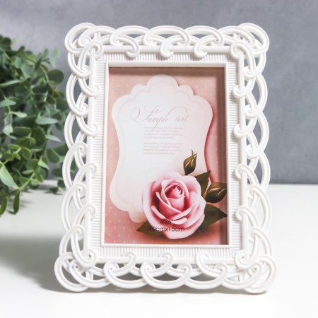 Photo frame plastic 10x15 cm "Knitted" white 21x16 cm