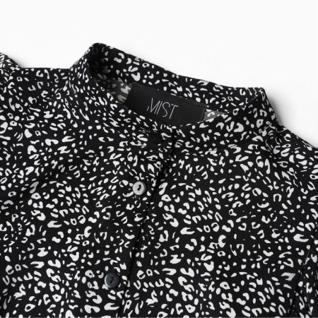Women's dress with ruffles mist, size 50, black-6