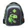 School backpack 40x33x15cm, ergonomic back, Across 410, gray/green