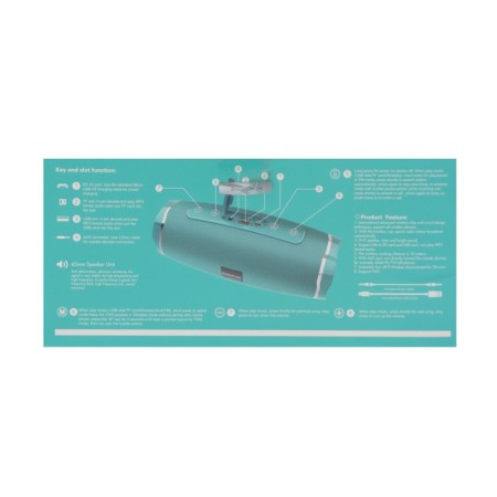 Portable column Borofone BR3 Rich, 10 W, BT5.0, Microsd, USB, 1200 mAh, turquoise-5