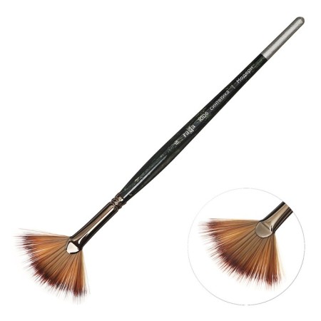 Fan brush, synthetics, gamma "modern" No. 8, short handle, two levels of length