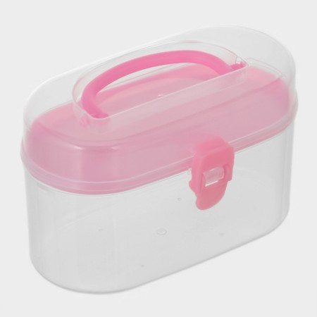 Organizer for storage with an insert, 12 × 7.5 × 7.5 cm, pink color-1