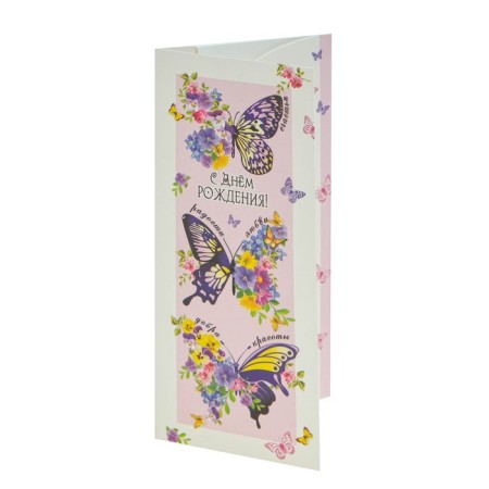 Money envelope "Happy Birthday!" butterflies-2