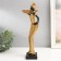 Souvenir Polystone stand "African with wicker basket" gold 33x16.5x10 cm
