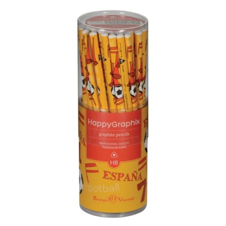 Chernographic pencil 2.0 mm Happy Graphix "Football. Champions. Spain", HB, three -sided-1