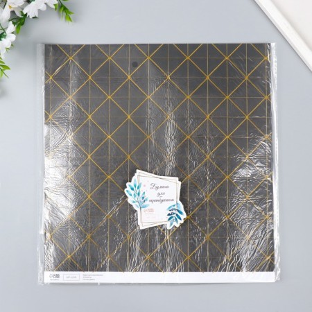 Scrapbooking paper bilateral "Versailles and rhombus gold" density 180 g 30.5x32 cm-5