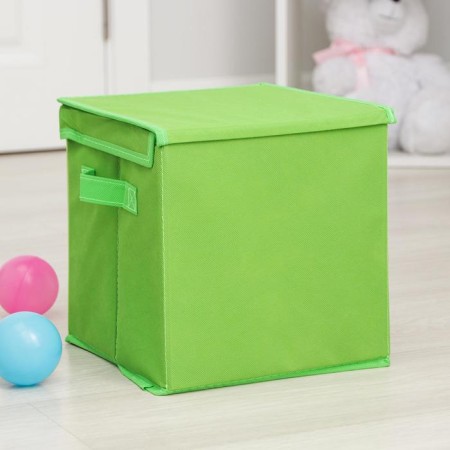 Stelly box for storage with a lid "Monkey", 25 × 25 × 25 cm, green color-2