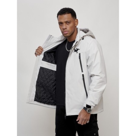 Male spring jacket, size 48, light gray color-7