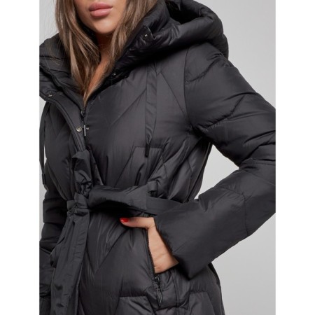 Coat insulated winter female, size 46, black color-10