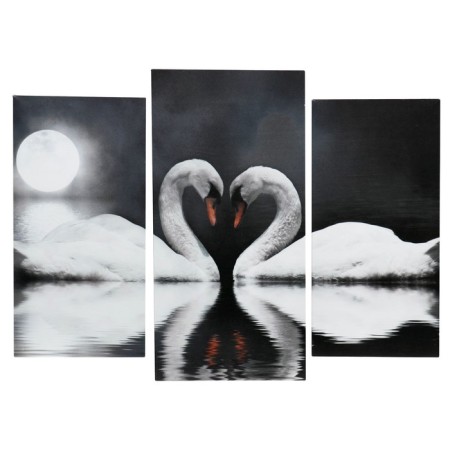 Modular painting on the subframe "Swans in the night" 2CT-25x50, 1CT-30x60; 60*80 cm