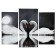 Modular painting on the subframe "Swans in the night" 2CT-25x50, 1CT-30x60; 60*80 cm