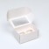 Box for 2 cupcake, white, with a window 16 x 10 x 8 cm