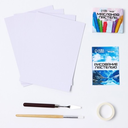 Set for drawing oil pastel "Inspirational mountains", 8 colors, a set for creativity-3