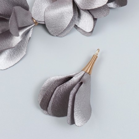 Decor for creativity textiles "Bun, noble gray" set 6 pcs 6 cm