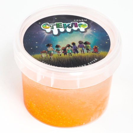 Slime "Glass" with iridescent neon spikes, orange 100 g-5