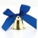 A bell on a pin with a bow for graduation, blue, d = 3.6 cm
