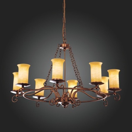 Suspended EVOLUCE lamp. SL122.303.08. Ancora. 8x60 watts, E14, 75x75x48 cm, brown color-2