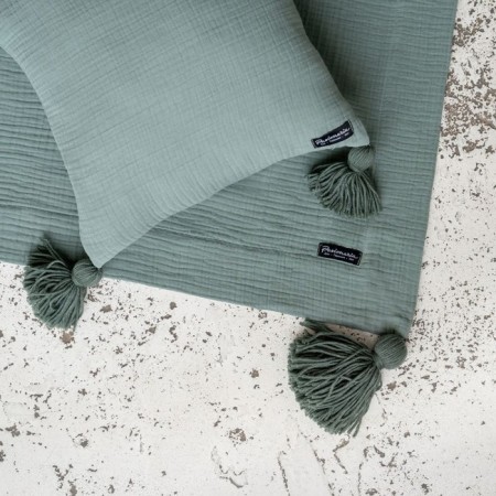 Decorative pillowcase "Shifu", size 40x40 cm, green color-1