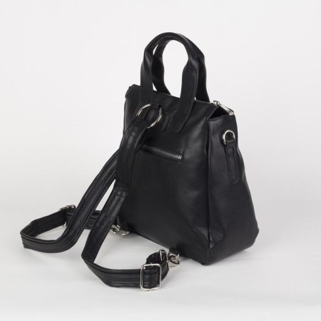 Backpack - female bag, artificial leather, black color-2